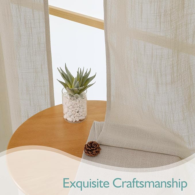 Chyhomenyc Extra Long Semi Sheer Curtains 108 Inches Long 2 Panels Set - Image 6