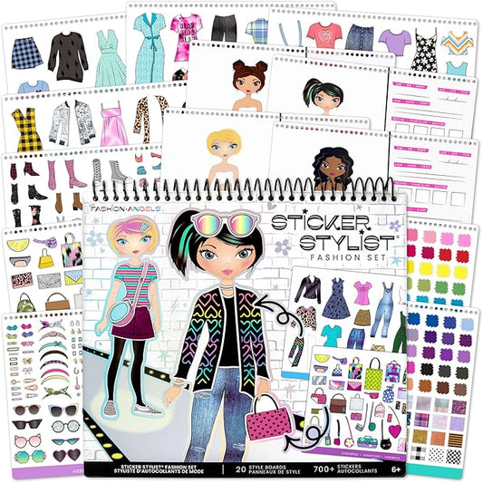 Fashion Angels Sticker Stylist 12544, Fashion Design Sticker by Number Activity Book, For Kids 6 and Up