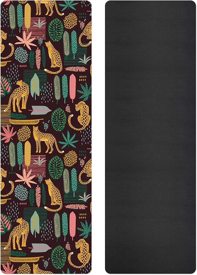 Non Slip Yoga Mat TPE Workout Mat for Men Women, Thick Workout Mat with Carrying Strap, Fitness Mats for Exercise, Yoga, Fitness, Pilates, Floor Workouts (72" x 24" x 6mm)