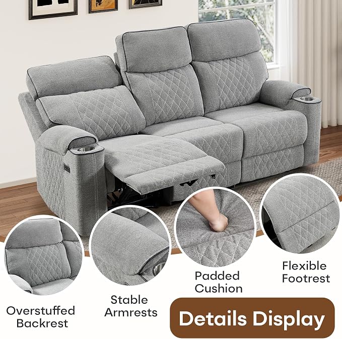 HAOMARKETS Power Reclining Loveseat Sofa - Image 6