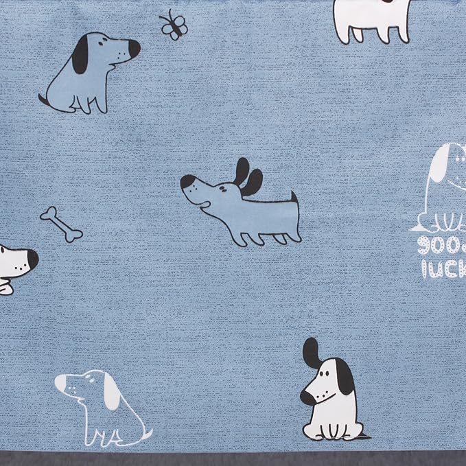 CaSaJa Baby 3-Piece Crib Bedding Set for Boys Girls, Including Soft Quilted Comforter(Blanket), Fitted Crib Sheet and Skirt, Soft Nursery Bedding Set Made of Silky Comfy Materials, Good Luck Puppy