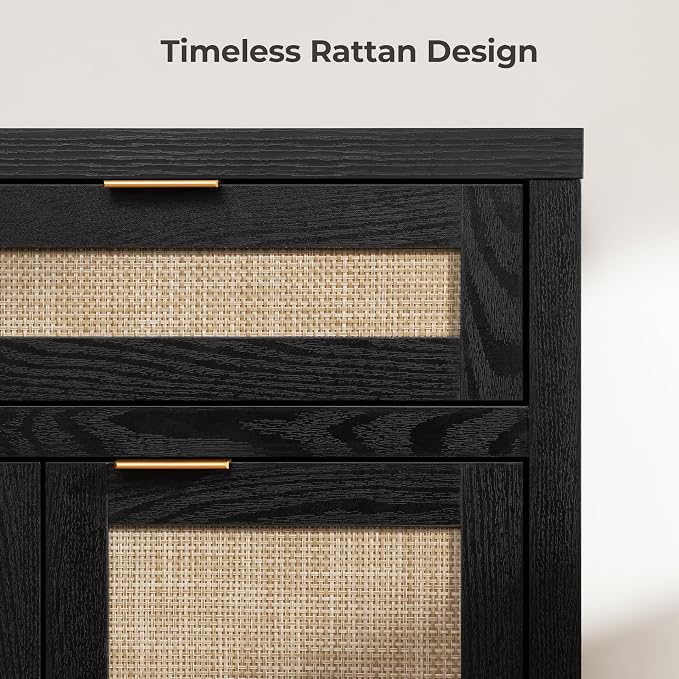 SICOTAS Rattan Sideboard Buffet Cabinet - Image 6
