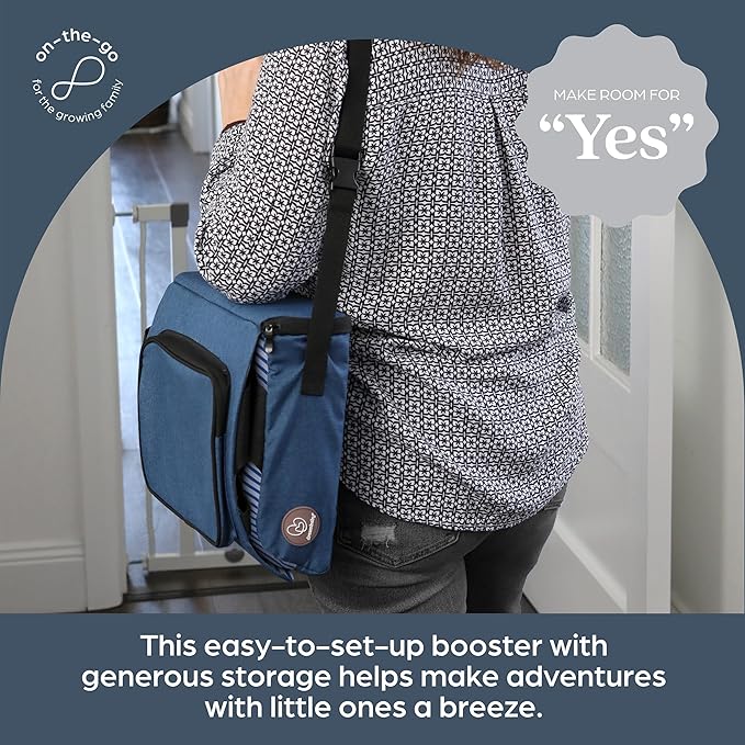 Dreambaby Grab ‘N Go Travel Booster Seat – Portable Toddler High Chair for Dining (6M-5Y) with Storage & Shoulder Strap