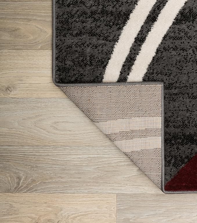 Rugshop Modern Wavy Circles Design Area Rug 7' 10" x 10'2" Red