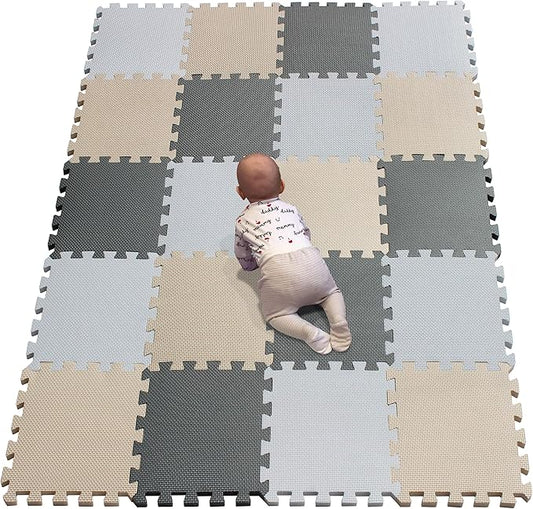 YIMINYUER® 20 Tiles (30cm×30cm×1cm Each Tile) Baby Soft Puzzle Play Mats, Kids Thick EVA Foam Floor, Toddlers & Children's Soft Interlocking Mat R01R10R12G301020