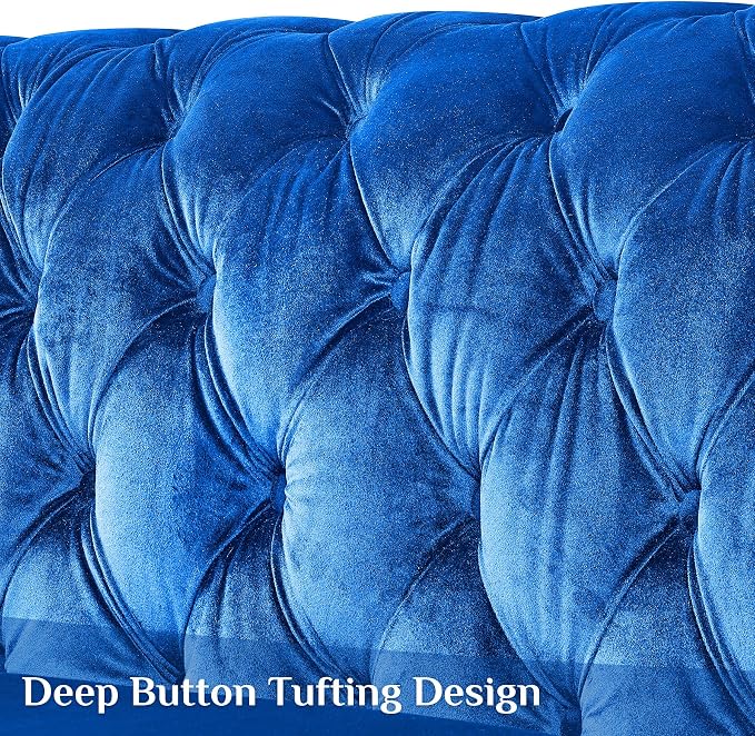 DAMAIFROM Mid Century Modern Chesterfield Sofa Couch, 3 Seat Tufted Sofas - Image 5
