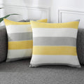 AmHoo Pack of 2 Farmhouse Stripe Check Throw Pillow Covers Set Case Cotton by AmHootextile