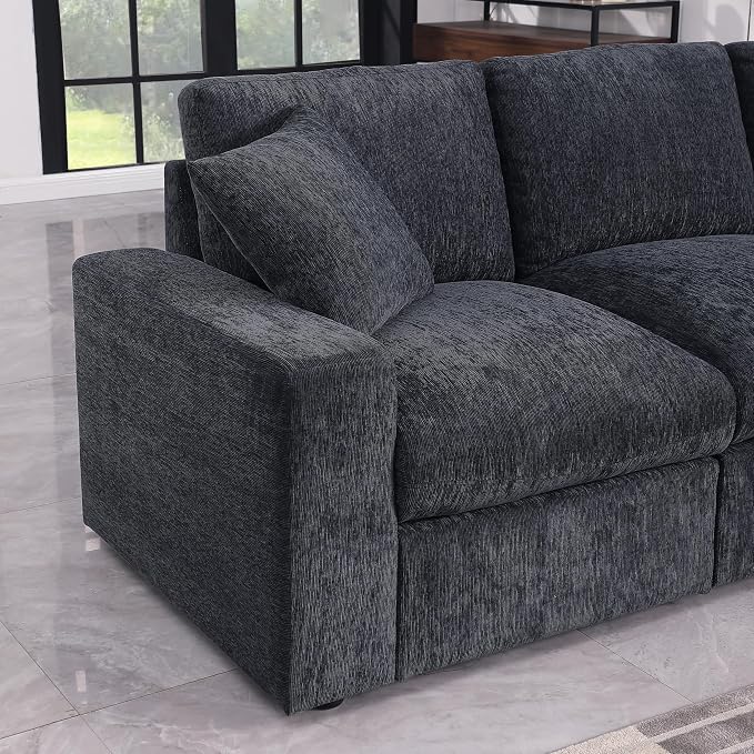 Ball & Cast 157" Oversized Modular L-Shaped Sectional Sofa, Large Chenille - Image 3