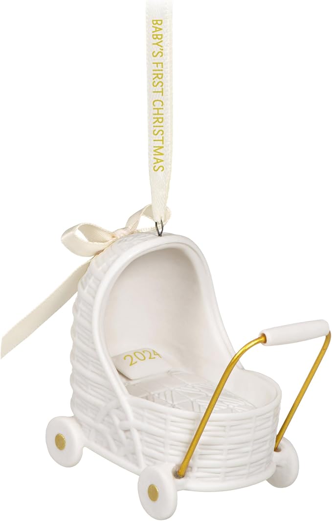 Hallmark Keepsake Christmas Ornament 2024, Baby's First Christmas Pram, Porcelain, Baby Gift