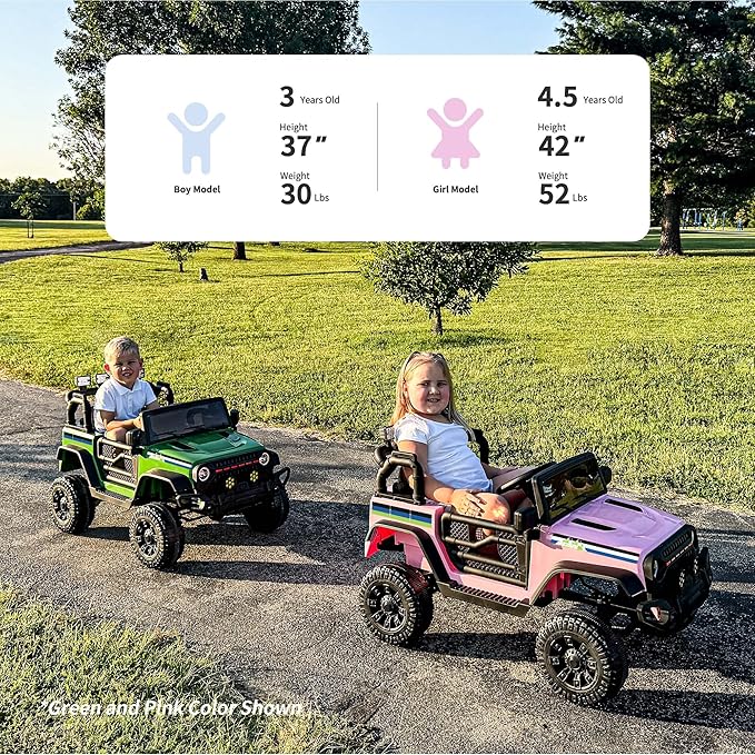 24V Kids Ride on Car, Kids Electric Vehicles Car Ride on Toy Truck for Toddlers w/Remote Control, 400W Motor - Purple