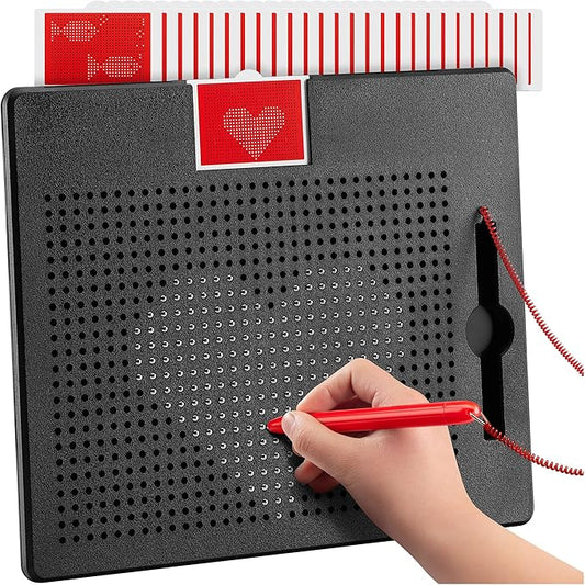 Large Magnetic Drawing Board for Kids & Toddlers with Beads and Magnet Stylus Pen - Magnetic Tablet Toy for Airplane & Car Ride Activities for Kids