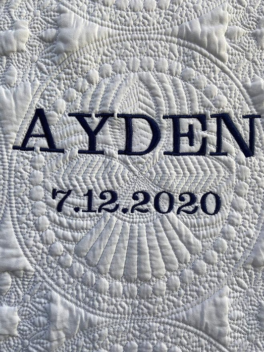 Personalized Baby Blanket Baby Quilt Monogrammed Blankets for Boys and Girls Embroidered Baby Gifts Name and Date