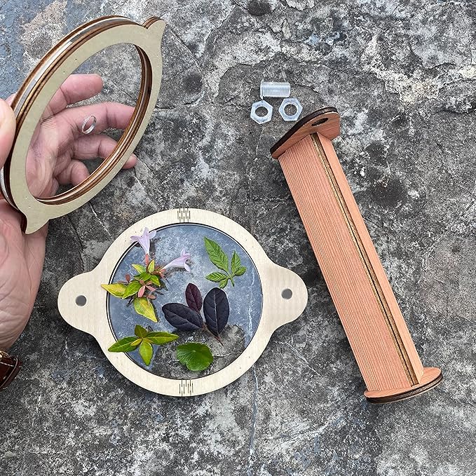 2PCS Natural DIY Kaleidoscope Kit, Outdoor Classic Handmade Education Toys, Magic Wooden Rotating Kaleidoscope Making Set, Best Gift for Nature Lovers (2 Pcs Planets)